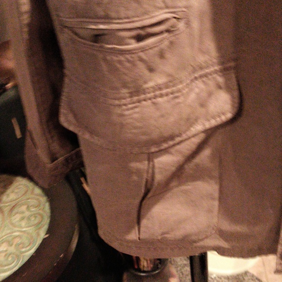 FINAL PRICE Banana Republic Chocolate Garment Dye Shirt Jacket Cargo Pockets Lg - Picture 5 of 13